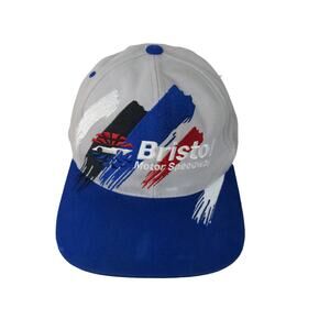 Bristol Motor Speedway Slideback Hat Embroidered Logo Spell Out Gray Blue